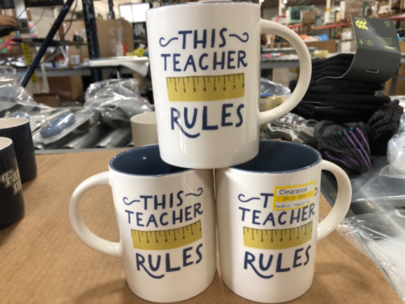 Photo 2 of 3 Pack--16oz Stoneware This Teacher Rules Mug - Parker Lane
