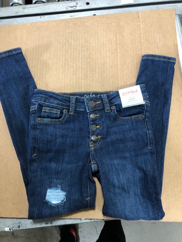 Photo 2 of Girls' Distressed Lace Mid-Rise Jeans - Cat  Jack* Size 12
