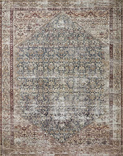 Photo 1 of Amber Lewis X Loloi Georgie Collection GER-04 Teal / Antique 7'6" X 9'6" Area Rug
