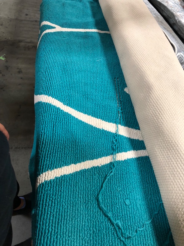 Photo 2 of 5'x8' summer solid are rug -teal 