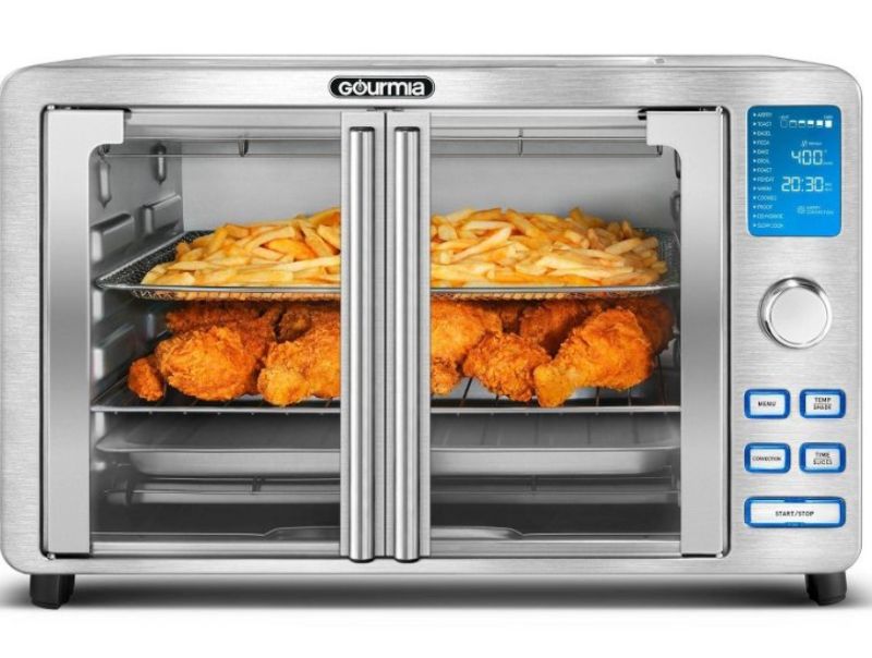 Photo 1 of Gourmia 9-Slice Digital Air Fryer Oven with 14 One-Touch Cooking Functions and Auto French Doors

