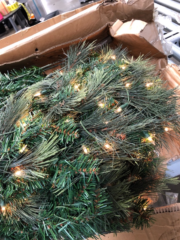 Photo 2 of ***INCOMPLETE*** National Tree Company Faux Trees Green - Green Pre-Lit 7.5' Carolina Pine Tree
