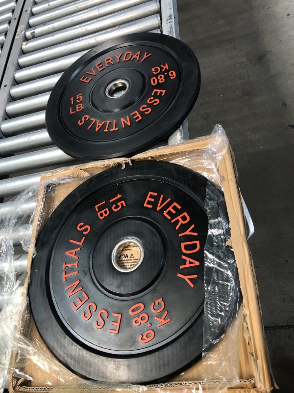 Photo 2 of 2 OF- BalanceFrom 2" Olympic Bumper Plate Weight Plates - 15LBS