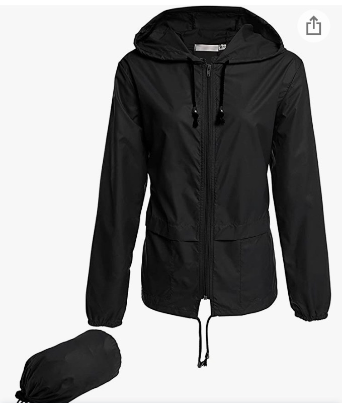 Photo 1 of Avoogue Raincoat Women Lightweight Waterproof Rain Jackets Packable Outdoor Hooded Windbreaker