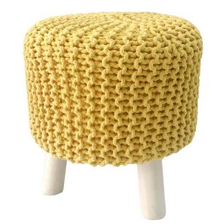 Photo 1 of (COSMETIC DAMAGES TO LEGS) Deidra Knit Tri Leg Stool - Décor Therapy

