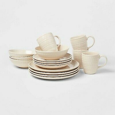 Photo 1 of 16pc Stoneware Fairlee Dinnerware Set White - Threshold
