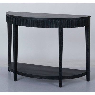 Photo 1 of (CRACKED&SCRATCHED) Thousand Oaks Wood Scalloped Demilune Console Table - Threshold™ designed with Studio McGee

