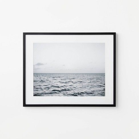 Photo 1 of 30" x 24" B&W Ocean View Framed Wall Print - Threshold™ designed with Studio McGee

