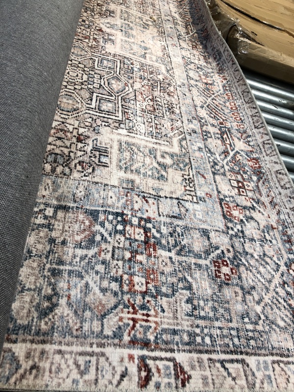 Photo 2 of (TORN MATERIAL) Chris Loves Julia x Loloi Jules Natural/Ocean 7'-6" x 9'-6" Area Rug
