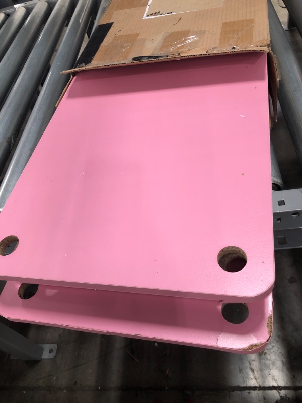 Photo 1 of 10024PI-WH Turn-N-Tube 3-Tier Compact Multipurpose Shelf Display Rack - Pink & White
