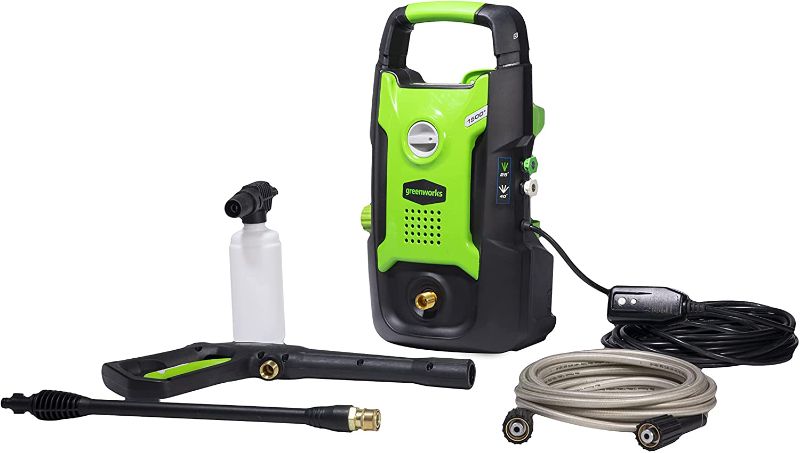 Photo 1 of **NON-FUCNTIONAL PARTS ONLY***
Greenworks 1500 PSI 1.2 GPM Pressure Washer (Upright Hand-Carry)
