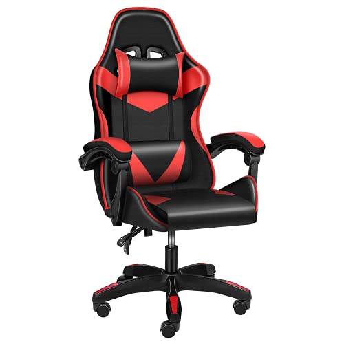 Photo 1 of Gaming Chair Racing Office Computer Ergonomic Video Game Chair Backrest and Seat Height Adjustable Swivel Recliner with Headrest and Lumbar Pillow Esp
