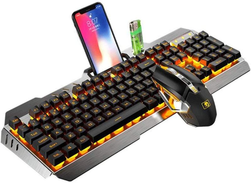 Photo 1 of Wireless Keyboard Wireless Keyboard And Mouse Set K670 Mamba Snake Rechargeable Laptop Desktop Computer Esports Game CF (Color : Black)
