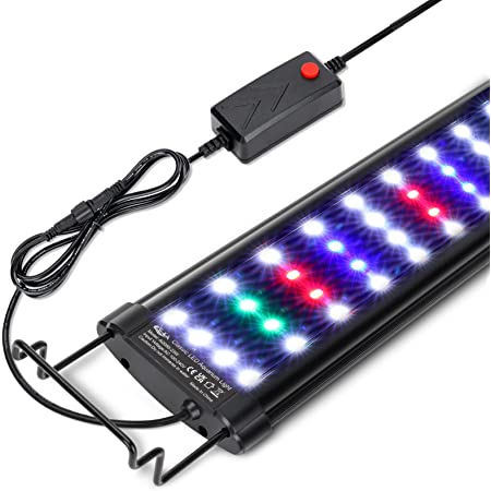 Photo 1 of AQQA Aquarium Light,Full Spectrum LED Fish Tank Lights,12"-54" Adjustable Multi-Color White Blue Red Green LEDs with Extendable Brackets,14W-31W for Freshwater Plants 23W(24"-32")
