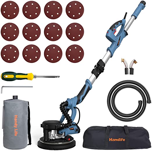 Photo 1 of Drywall Sander Handife 7A 800W Electric Foldable Wall Sander with Double-Deck LED Lights, Adjustable Speed, 800-1800RPM, Dust-Free Automatic Vacuum System and 12 pcs Sanding Discs
