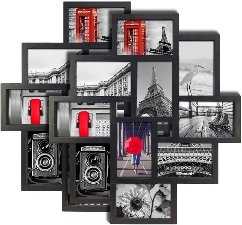 Photo 1 of 2 Pack 4x6 Picture Frames Collage for Wall Hanging, 10 Opening Multiple Photo Frame sets for 4 by 6 inch Photos, Black
