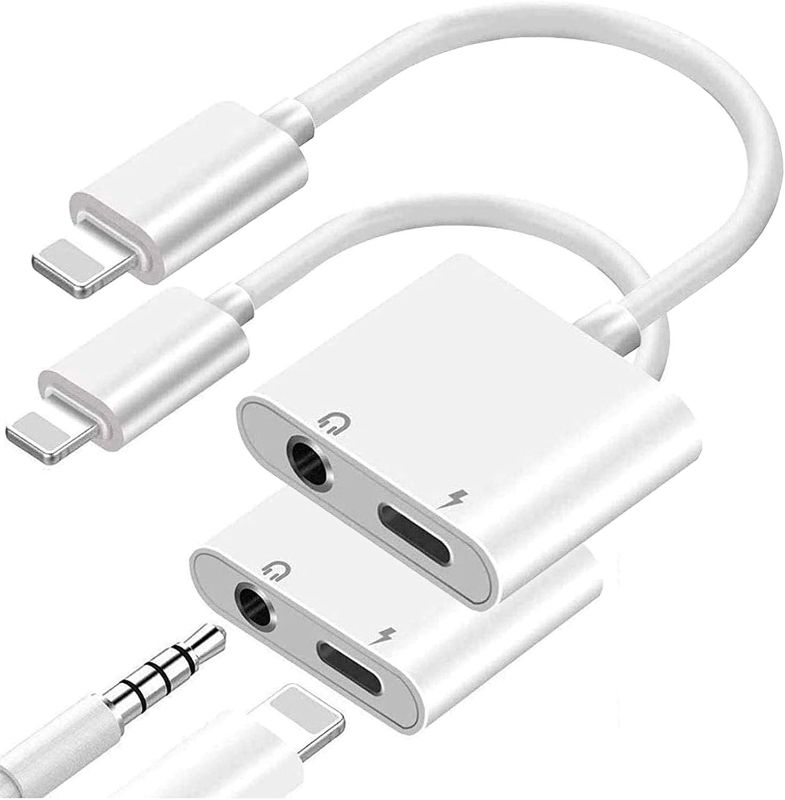 Photo 1 of 2- [Apple MFi Certified] Lightning to 3.5mm Headphones Jack Adapter for iPhone, 2 in 1 Charger +Aux Audio Splitter Dongle Adapter for iPhone 13/12/SE/11/Xs/XR/X/8 7 Support All iOS &Volume Control