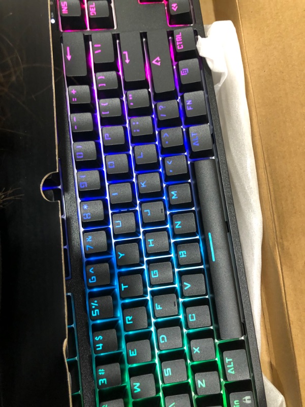 Photo 5 of TKL Mechanical Keyboard, hiwings Compact Gaming Keyboard RGB Rainbow Backlit 80% 87 Keys Wired Keyboard with Blue Switches for Windows, Mac with Type C Adapter (Extra OTG) (Black)
