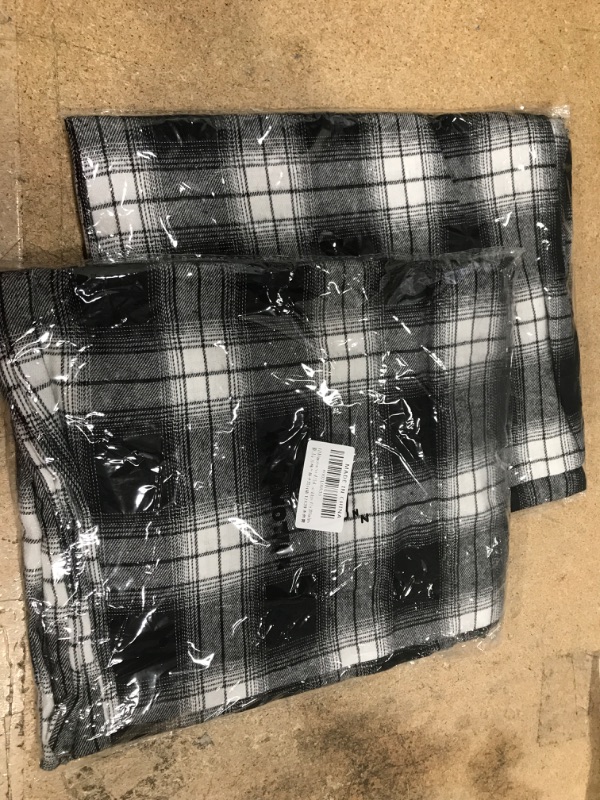 Photo 2 of ** SETS OF 2 **
4TH Emotion Set of 2 Fall Scottish Tartan Plaid Throw Pillow Covers Cushion Case Polyester for Farmhouse Home Decor Black and White, 12 x 20 Inches
