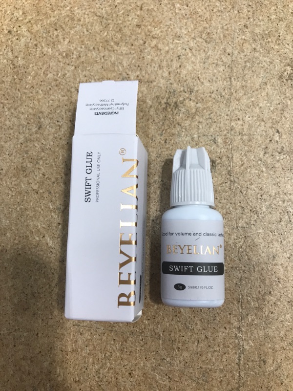 Photo 2 of ** NO EXPIRATION PRINTED **
BEYELIAN Swift Glue Eyelash Extensions Adhesive Powerful Strong Black 5ml Drying Time 3-5 Sec Retention 6 Weeks Classic and Volume Lashes Semi-Permanent for Professional Use Only

