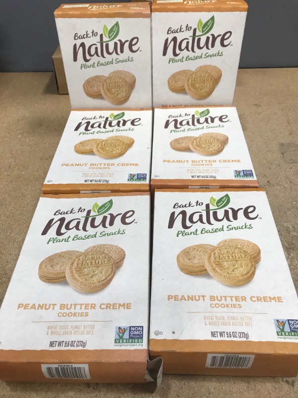 Photo 2 of ** EXP: JUN 11 2022 **   ** NON-REFUNDABLE **   ** SOLD AS IS **     **SETS OF 6**
Back to Nature Cookies, Non-GMO Peanut Butter Creme, 9.6 Ounce
