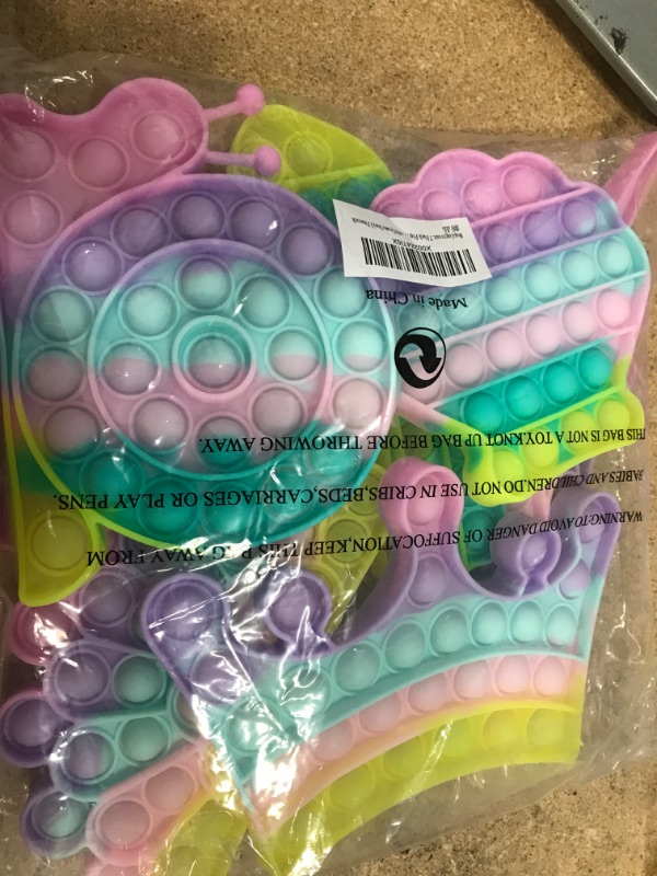 Photo 3 of 7 Pack Pop Popper Sensory Set Kit Toy Stress Bubble Special Need Gift for Girl Kid Teen Adult Friend ADHD Butterfly Unicorn Mermaid Crown Snail Peacock
