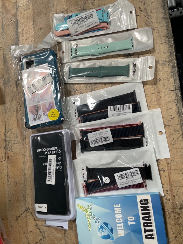 Photo 1 of **** BUNDLE OFMUSC. (SAMSUNG GAL. A12 PHONE CASE AND MIRROR BLK, APPLE WATCH BANDS) *** SOLD AS IS*** NO RETURNS*** NO REFUNDS***