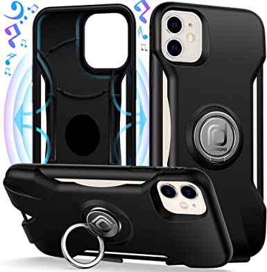 Photo 1 of ***3PACKS***Redroad Shockproof for iPhone 12 Case, iPhone 12 Pro Case - 3D Protection Stereo Amplification Phone Case Cover with 360° Rotate Magnetic Ring Stand Black