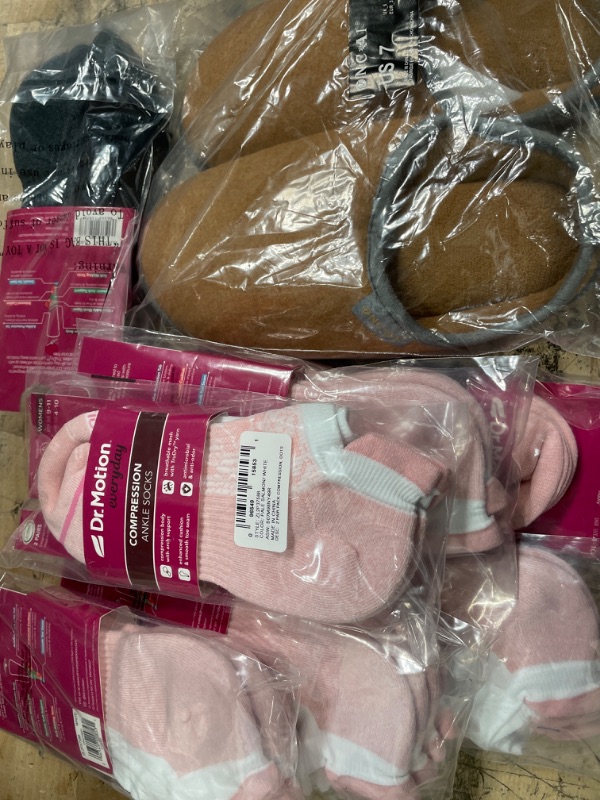 Photo 1 of **** BUNDLE*** SOLD AS IS*** NO RETURNS*** NO REFUNDS***BUNDLE BAG OF COMPRESSION ANKLE SOCKS, HOUSE SLIPPER SIZE 7***