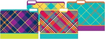 Photo 1 of ***2packs***Eureka Multicolor Plaid Pattern Decorative Cute Folders, 4pcs, 9'' x 11.5''