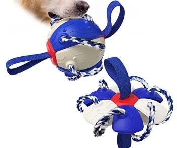 Photo 1 of  Pet Toys Dog Rope Toys Frisbee Ball with Grab Tabs Herding Ball Pet Chew Ball