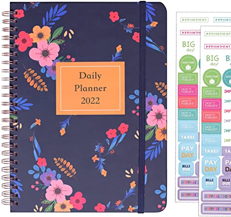 Photo 1 of **SETS OF 2**
2022 Planner Weekly Monthly with 2 PCS Stickers and Inner Pocket, 6” x 8.5”, Jan 2022 - Dec 2022, Strong Twin-Wire Binding
