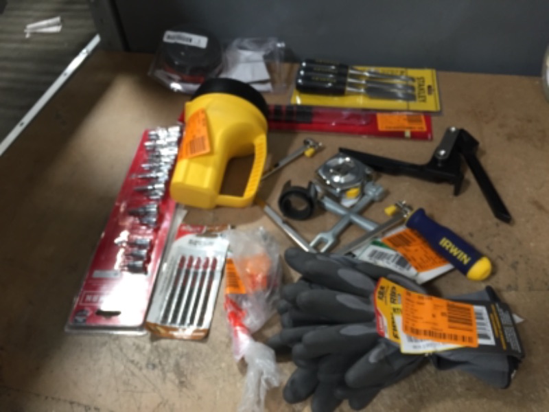 Photo 1 of ** HOMEDEPOT BUNDLE OF HARDWARE AND HOME GOODS AND GLOVES ***  *** NON-REFUNDABLE **8  ** SOLD AS IS**