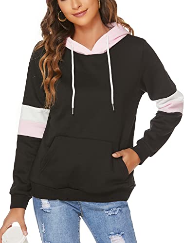 Photo 1 of FINWANLO Hoodies for Women Casual Long Sleeve Tops Fleece Pullover Hooded Sweatshirts Jacket with Pockets LARGE 
