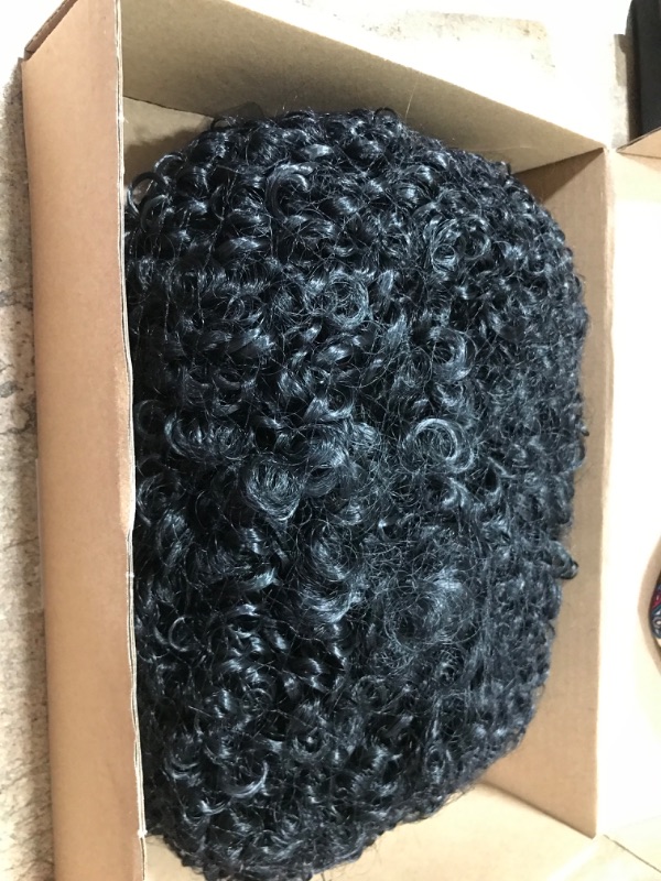 Photo 2 of Adotkit Black Short Tight Afro Curly Red Headband Wig Hair Synthetic Short Wigs For Black Women Synthetic Heat Resistant Fiber Wig Hair For Daily Wear (7.5 Inches)