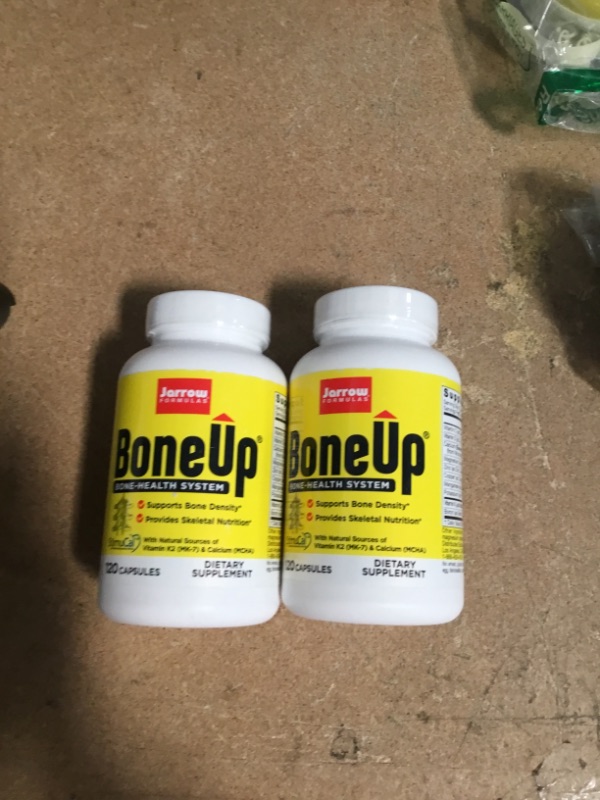 Photo 2 of ***non-refundable***
exp12/23,12/27
2 bottles 
Jarrow Formulas BoneUp - 120 Capsules - Micronutrient Formula for Bone Health - Includes Natural Sources of Vitamin D3, Vitamin K2 (as MK-7) & Calcium - 60 Servings
