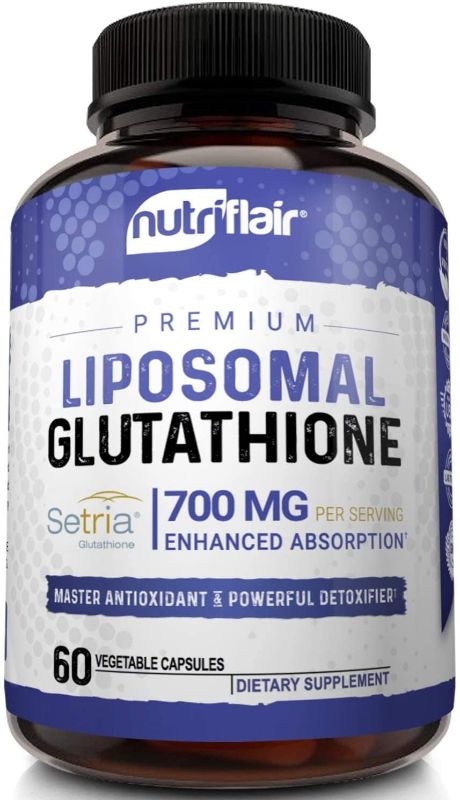 Photo 1 of **NON-REFUNDABLE**
EXP 2/24
NutriFlair Liposomal Glutathione Setria® 700mg - Pure Reduced, Stable, Active Form L Glutathione reductase (GSH), Enhanced Absorption - Non GMO Antioxidant, Detox, Cardiovascular, Brain, Immune Health
