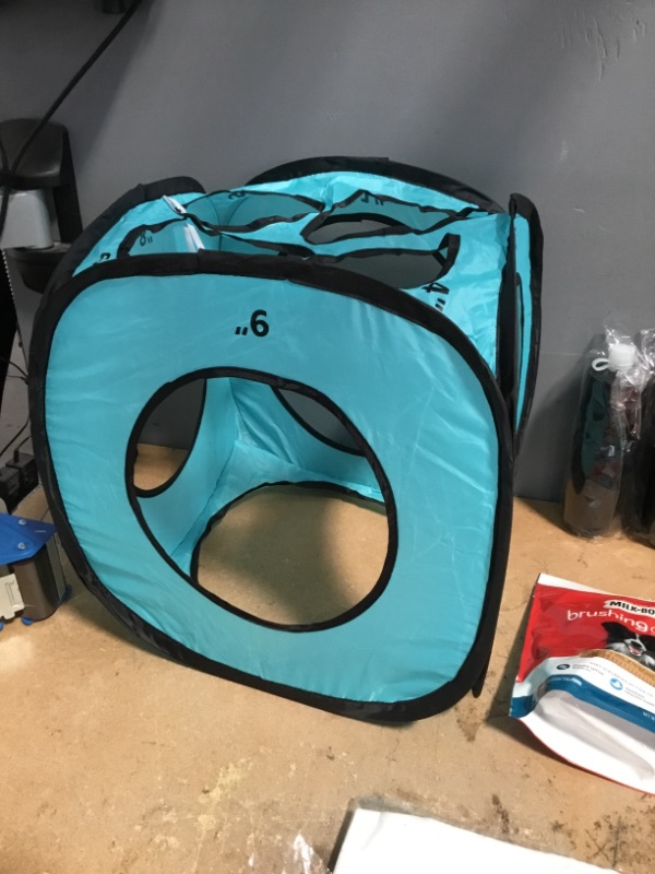 Photo 2 of ***NON-REFUNDABLE***
PET BUNDLE CUBE FOR PET TUNNLE, MILK BONE TRATS, CARRY TOTE, PLATO PET TREATS, 2 WATER BOTTLES, SOILD GOLD WET DOG FOOD