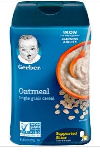 Photo 1 of ***NON-REFUNDABLE***
BEST BY 7/31/22
6 
Gerber 1st Foods Cereal for Baby Grain & Grow Baby Cereal Oatmeal 8 Oz Canister
