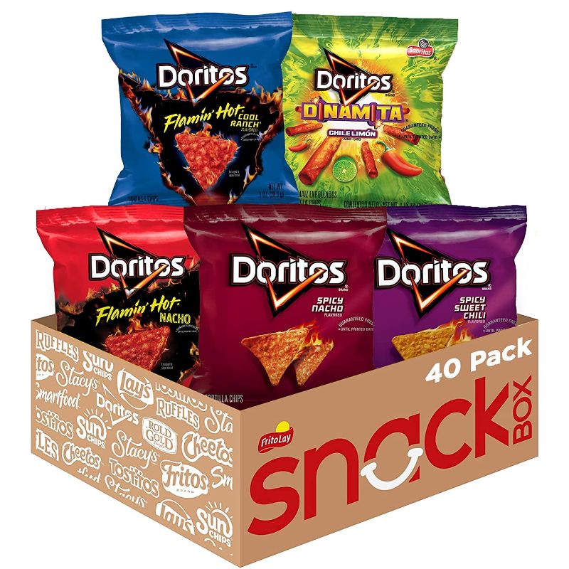 Photo 1 of ***NON-REFUNDABLE**
BEST BY 6/14/22
Doritos Hot & Spicy Mix Variety Pack, 1oz Bags, (40 Pack) (Assortment May Vary)
