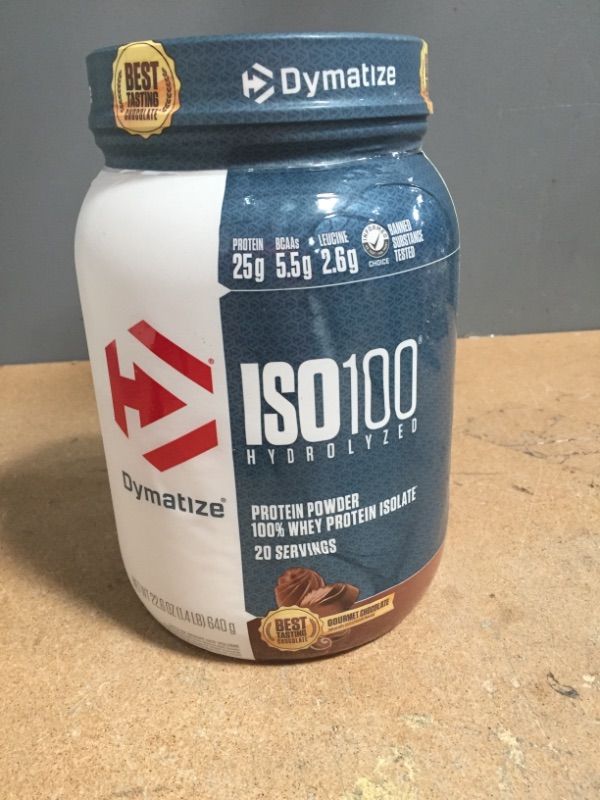 Photo 2 of **NON-REFUNDABLE**
 BEST BY 11/23
Dymatize 100% Whey Isolate ISO100 Hydrolyzed Protein Powder - Gourmet Chocolate - 22.6oz
