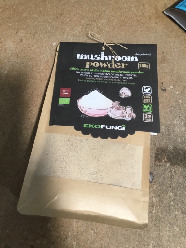 Photo 1 of ***NON-REFUNDABLE**
BEST BY 5/4/23
EF EKOFUNGI Pure Portabello White and Brown Button Mushroom Powder Dehydrated Dried 7 Oz 100% Organic Certified Non-GMO Vega Keto Add Instant Umami Fl
