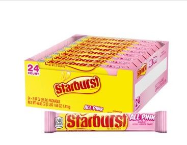 Photo 1 of **non-refundable**
best by 8/22
Starburst All Pink Fruit Chews Candy, 49.68 Oz, 24 Count
