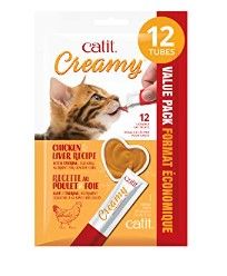 Photo 1 of **NON-REFUNDABLE**
BEST BY 4/4/23 PACKS 
Catit Creamy Lickable Cat Treat, Chicken & Liver, 12 Count 
