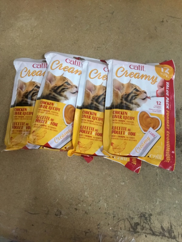 Photo 2 of **NON-REFUNDABLE**
BEST BY 4/4/23 PACKS 
Catit Creamy Lickable Cat Treat, Chicken & Liver, 12 Count 
