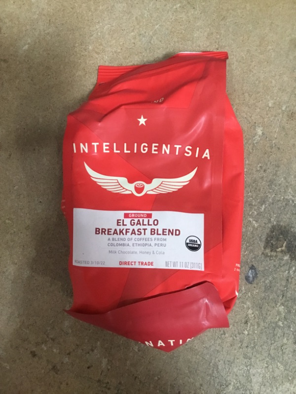 Photo 2 of ***NON-REFUNDABLE***
BEST BY 3/22
Intelligentsia Coffee, Light Roast Ground Coffee - Organic El Gallo 11 Ounce Bag with Flavor Notes of Milk Chocolate, Honey and Cola
