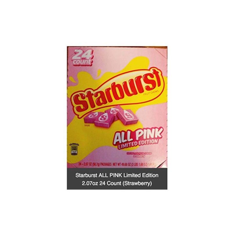 Photo 1 of ***NON-REFUNDABLE***
BEST BY 8/23
Starburst Limited Edition ALL PINK 2.07oz 24 Count