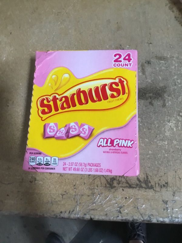 Photo 2 of ***NON-REFUNDABLE***
BEST BY 8/23
Starburst Limited Edition ALL PINK 2.07oz 24 Count