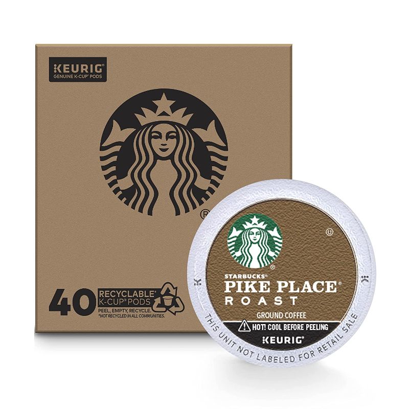 Photo 1 of ***non-refundable***
 bets by 6/18/22
Starbucks Medium Roast K-Cup Coffee Pods — Pike Place for Keurig Brewers — 1 box (40 pods)
