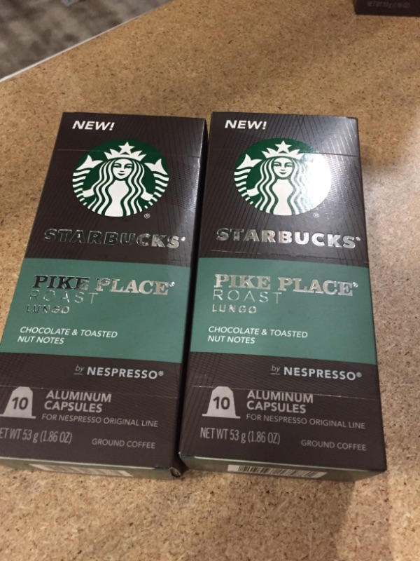 Photo 2 of *BEST BY 5/10/22-NO RETURNS*
 Starbucks by Nespresso Original Line Capsules — Pike Place Medium Roast — 2box (20 pods)

